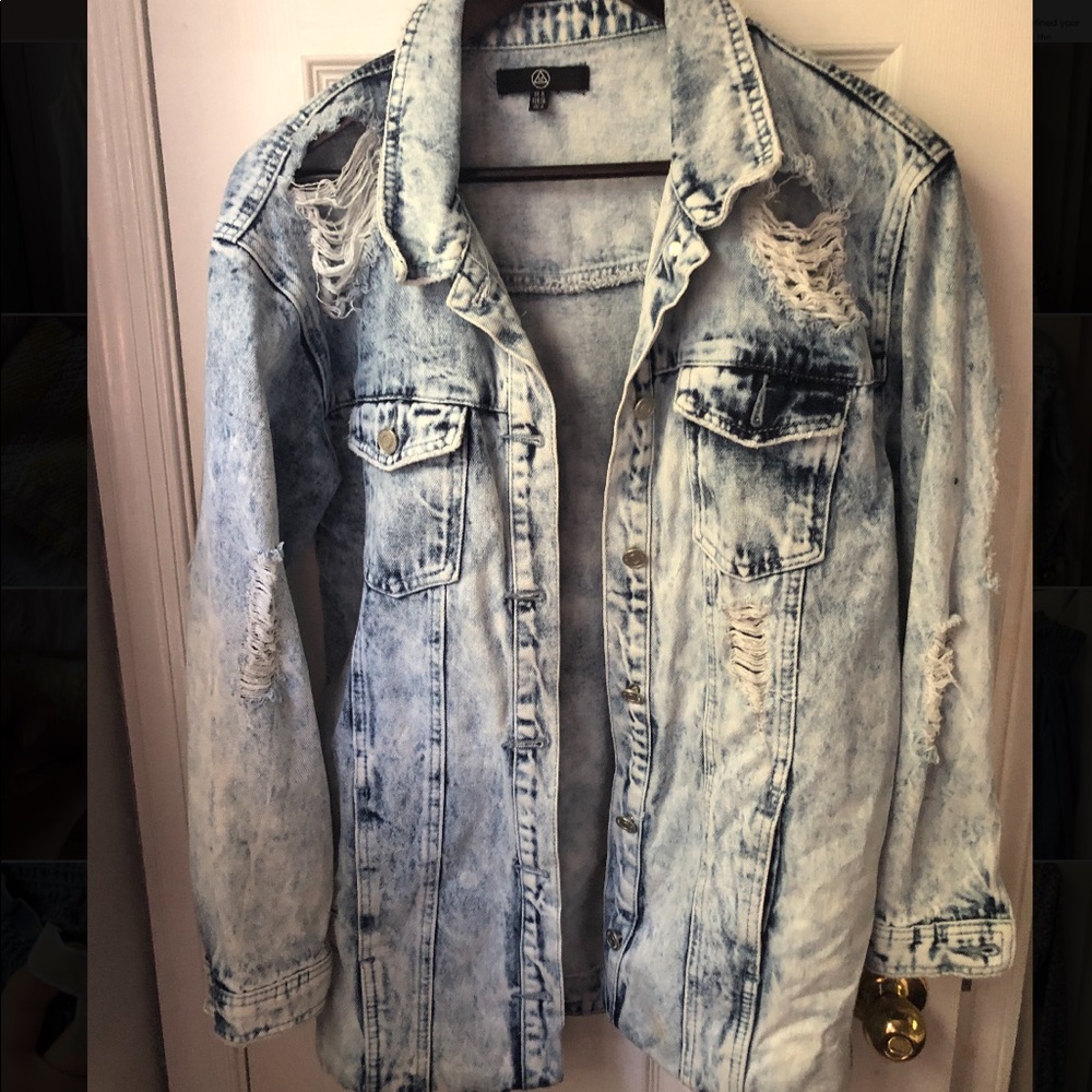 Missguided distressed denim jacket